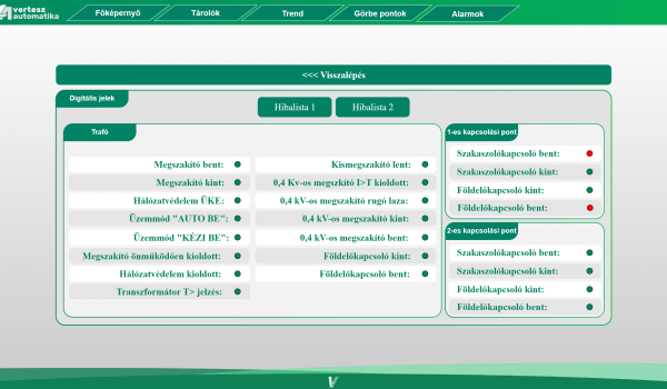 Tárolóval kapcsolatos hibajelek kijelzése